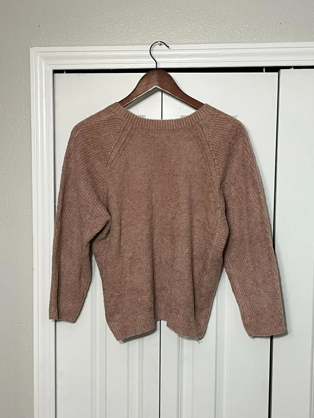 Barefoot Dreams Cozychic Lite Lounge Set Womens S Pink Knit Sweater Joggers